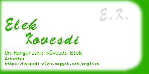 elek kovesdi business card